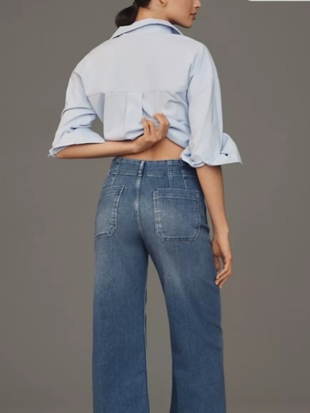 Women’s Maeve Colette Wide-Leg Jeans in Dark Blue